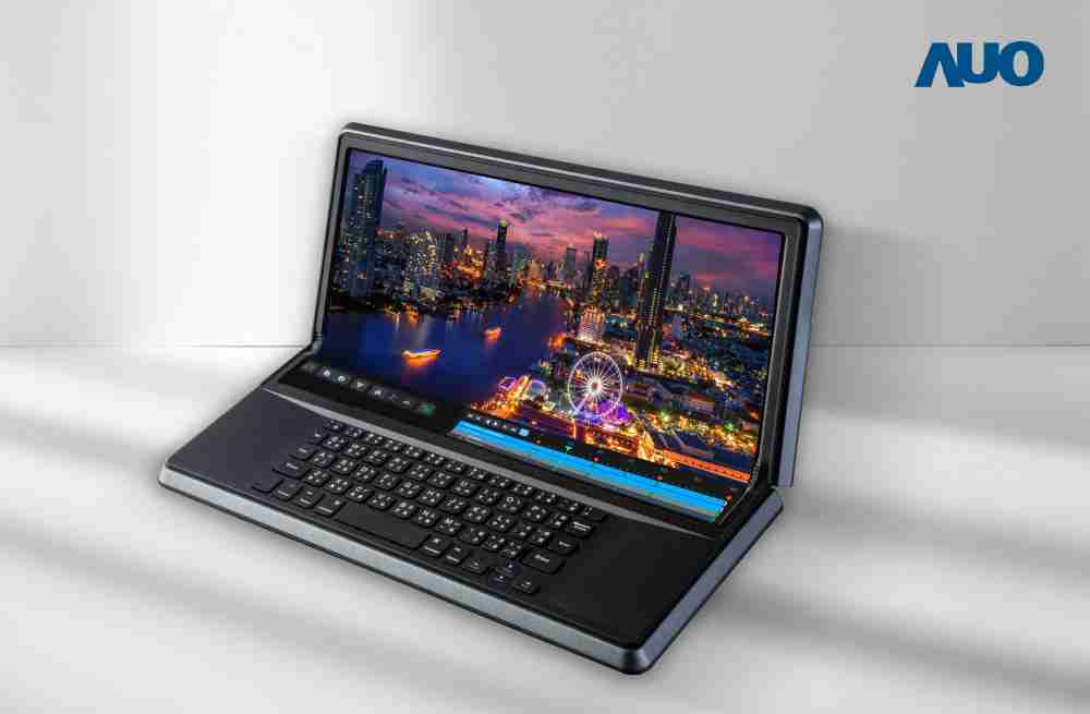 Wepay14.6吋Micro LED折迭显示屏幕，，搭配半径4mm的弯折绞炼，，，，以及高画素、、、、高亮度、、、高对比度的显示技术特点，，，，即便在大视角下仍保有绝佳色相与亮度